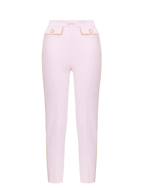 TROUSERS WITH CONTRASTING PROFILES ELISABETTA FRANCHI | PAT7151E2DK3 quarzo/curry